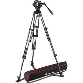 Manfrotto 504x Ball Head With Twin Carbon Tripod And Ground Stabilizer Noir
