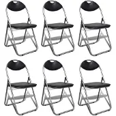 vidaXL Chaises à manger pliables lot de 6 noir similicuir et acier