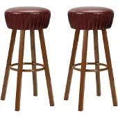 vidaXL Tabouret de bar 2 pcs. Marron similicuir