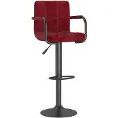 vidaXL Tabouret de bar rouge vin velours