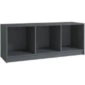 vidaXL Plateau TV "Holzhausen" en bois massif gris. Dimensions (l/h/p) 104x41x33 cm