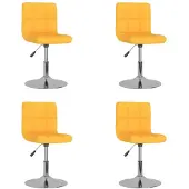 vidaXL Chaise de salle à manger 4 pcs. Pivotant Tissu jaune