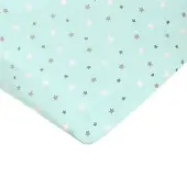 Cstore Domiva Drap Housse Imprime - 60 X 120 Cm - Aqua Imp Etoiles