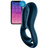 Satisfyer Epic Duo - Anneau pénien vibrant contrôlé par application, pour hommes (noir)