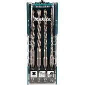 Makita Sds-Plus Tct Drill Bit Set 4-Pcs (10 millimètres, 12 millimètres, 6 millimètres, 8 millimètres)