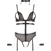 Cottelli collection Bondage - body ouvert à sangles et chaînes - noir - XL