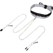 Fifty Shades of Grey - pince-tétons avec collier - métal argenté
