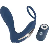 You2Toys - Plug anal vibrant prostate avec anneau pénis - silicone bleu