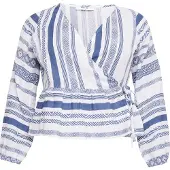 ABOUT YOU Curvy Chemisier 'Julika' bleu / blanc