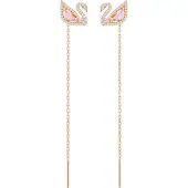 Swarovski Boucles d'oreilles 'Swan' or rose / rose / argent