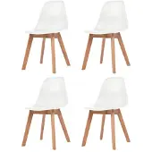 vidaXL Chaises à manger lot de 4 Blanc Plastique244772