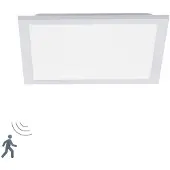 JUST LIGHT Plafonnier LED, détecteur de mouvement, blanc, L 29,5 cm