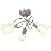 vidaXL -Deckenlampe mit Glas -Tulpe -verdrängten Kapuzen 3xe14 transparent