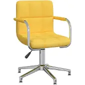 vidaXL Chaise de bureau pivotante jaune moutarde Tissu