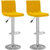 vidaXL Tabouret de bar 2 pcs jaune moutarde velours