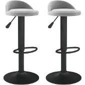 vidaXL Tabouret de bar 2 pcs velours gris clair
