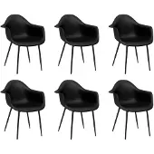 vidaXL Chaises à manger lot de 6 noir PP