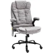 vidaXL Chaise de bureau avec fonction massage gris clair aspect daim
