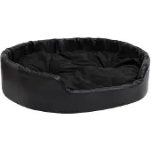 vidaXL Hundekorb 99x89x21 cm Plüsch und künstliches Leder schwarz
