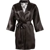 Cottelli collection - peignoir court satin dentelle - noir