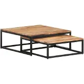 vidaXL Tables d'ensemble 2 pcs. Bois massif acacia