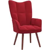 vidaXL Fauteuil relax vin rouge velours