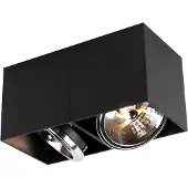 QAZQA Spot design noir rectangulaire 2 lumières - Box