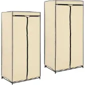 vidaXL 2 pcs Garde-robes Crème 75x50x160 cm