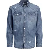 Jack & Jones Sheridan Break Noos Long Sleeve Shirt Bleu S Homme