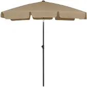 vidaXL Parasol de plage Taupe 180x120 cm