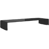 vidaXL Table TV/rehausseur d'écran verre noir 90x30x13 cm
