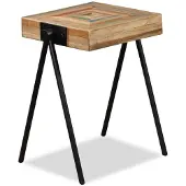vidaXL Table d'appoint Teck massif de récupération