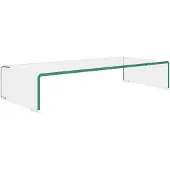 vidaXL Table TV/rehausse d'écran verre transparent 70x30x13 cm