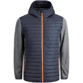 Jack & Jones Veste mi-saison 'JJEMulti' bleu foncé / gris chiné / orange / blanc