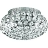 Ideal Lux Plafonnier chromé KING cristal 3 ampoules