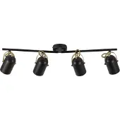 Nordlux Plafonnier Lotus 4 spots 78 cm noir/laiton
