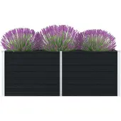 vidaXL Lit surélevé 160 x 80 x 45 cm Acier galvanisé anthracite