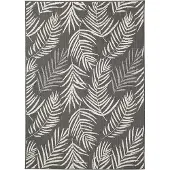 FRAAI Tapis d'extérieur | Malta Leaves Noir | 140x200cm | Noir | Rectangulaire | Tapis d'extérieur