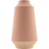 Point-Virgule Vase en fibre de bambou 15.1x26.5cm rose poudré-blanc cassé