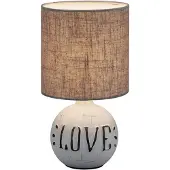 RL Lampe de table ESNA gris-marron 1xE14x40W, abat-jour en tissu, dimensions : 31 x 16,5 x 16,5 cm, IP20, RL
