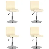 vidaXL Chaise de salle à manger 4 pcs. Pivotant Tissu Crème