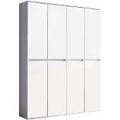 Ebuy24 Minor Armoire 8 portes, blanc, miroir.