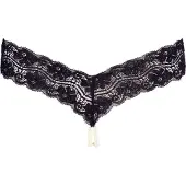 Cottelli - string perlé double - dentelle noire