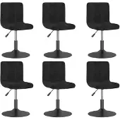 vidaXL Chaise de salle à manger 6 pcs. Pivotant Noir Velours