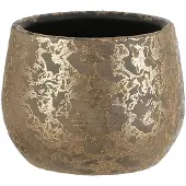 Mica Decorations Flowerpot Clemente 1055434, ceramics, Ø 16.5 cm, gold (16.50 x 13 cm)
