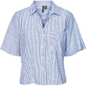 Vero Moda Jily 2/4 Short Sleeve Shirt Bleu M Femme