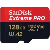 SanDisk MicroSDXC Extreme Pro 128 Go 200 Mo/s A2 C10 V30 UHS-I