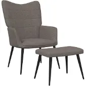 vidaXL Fauteuil relax avec pouf Taupe Tissu