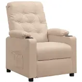 vidaXL Fauteuil relax Tissu Crème
