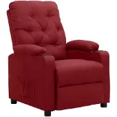 vidaXL Fauteuil relax rouge vin Tissu